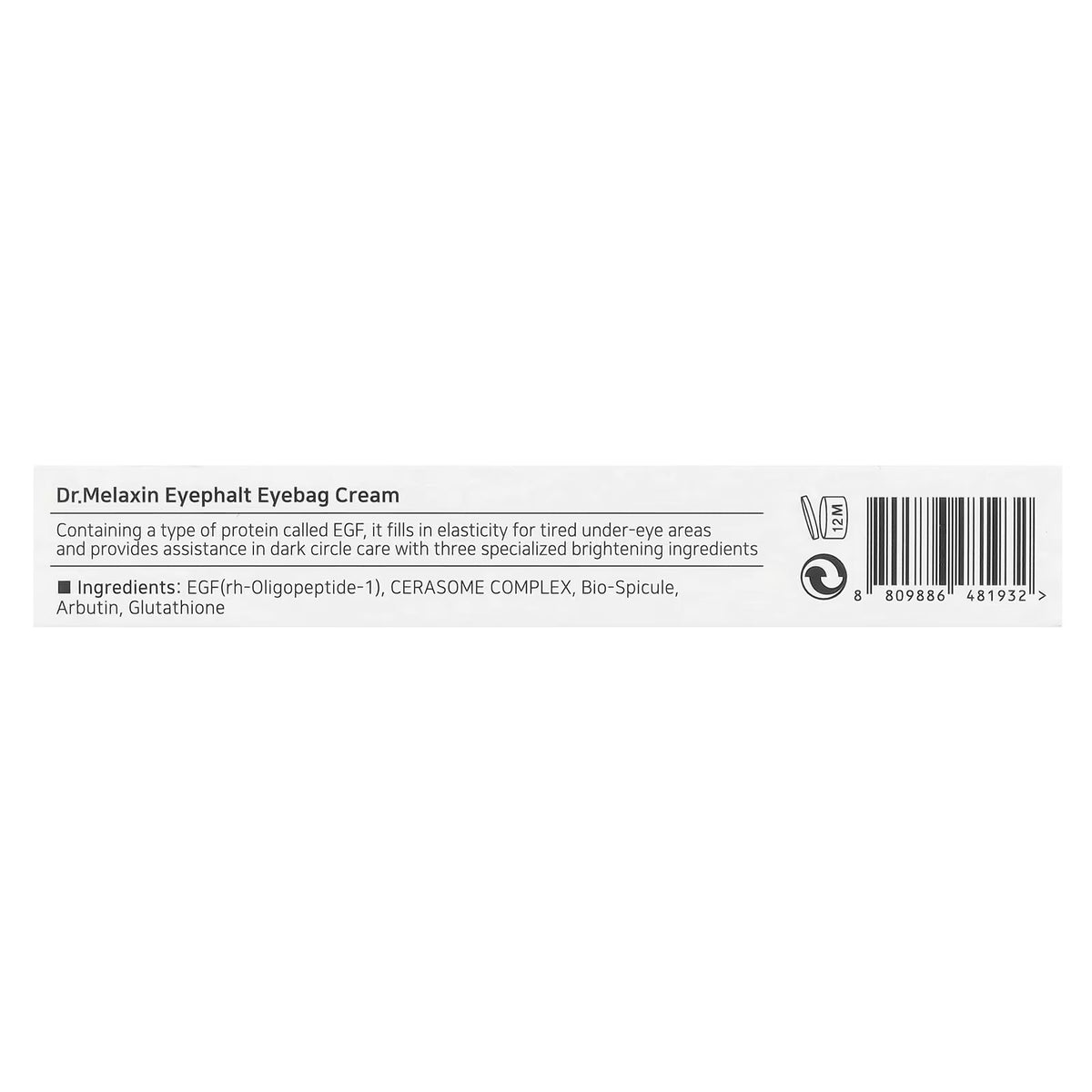 Dr. Melaxin Eyephalt Eye Cream for Eyebags Dark Circles Puffiness Treatment Hydrating Under Eye Cream (10g)