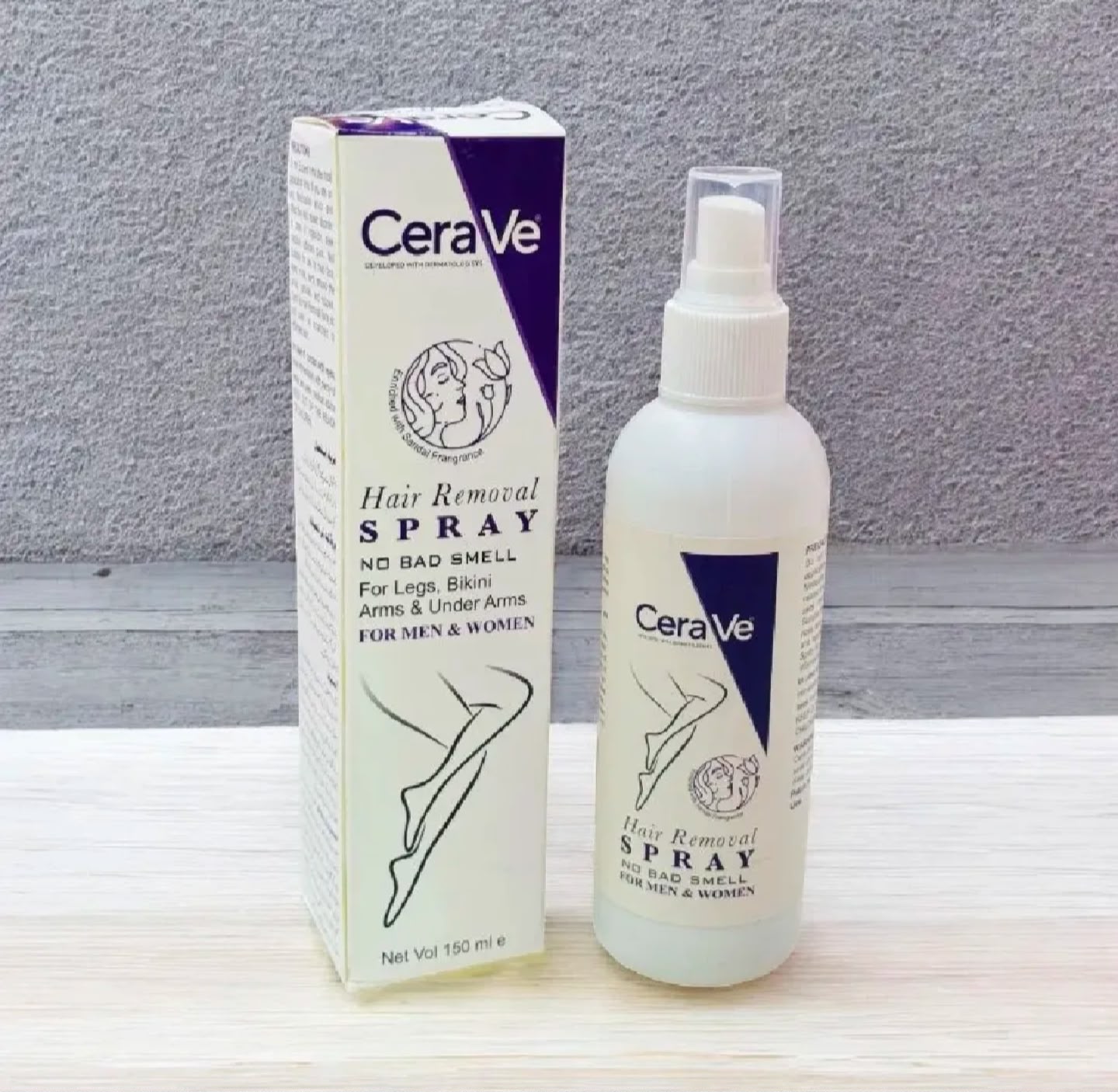 CeraVe Hair Removal Spray - Gentle Body Hair Eliminator Smooth Skin Depilatory Formula Easy Spray Skincare Product For Men And Women - 150ML