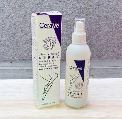 CeraVe Hair Removal Spray - Gentle Body Hair Eliminator Smooth Skin Depilatory Formula Easy Spray Skincare Product For Men And Women - 150ML