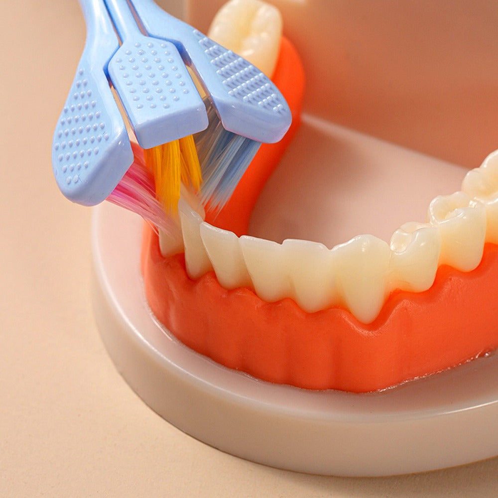 Three-Sided Soft Hair Toothbrush | Wrap-Around Deep Cleaning Toothbrush
