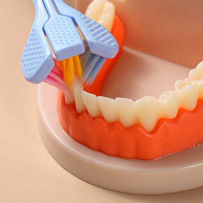 Three-Sided Soft Hair Toothbrush | Wrap-Around Deep Cleaning Toothbrush