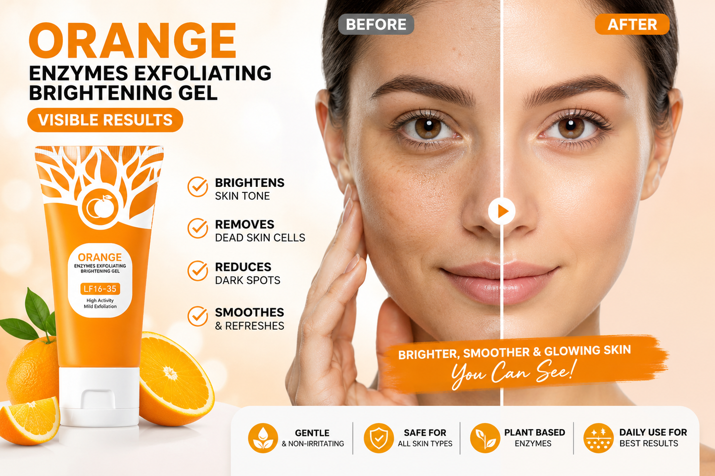 Orange Enzyme Exfoliating Brightening Gel – (80gm)