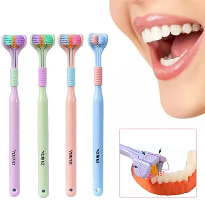 Three-Sided Soft Hair Toothbrush | Wrap-Around Deep Cleaning Toothbrush