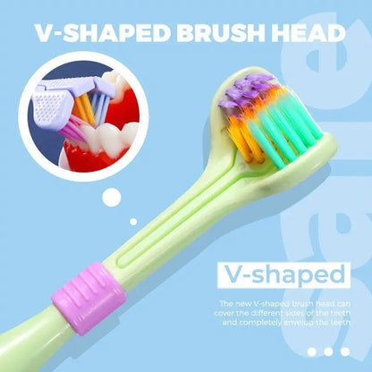 Three-Sided Soft Hair Toothbrush | Wrap-Around Deep Cleaning Toothbrush
